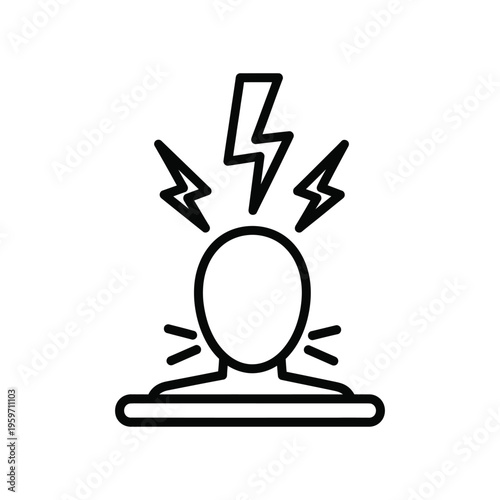 Stress Head Lightning Icon Business Concept