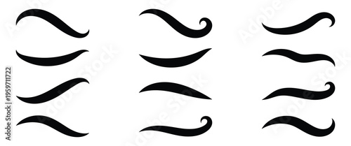 Swoosh, swash underline stroke set. Hand drawn swirl swoosh underline calligraphic element. Vector illustration.  eps10.
