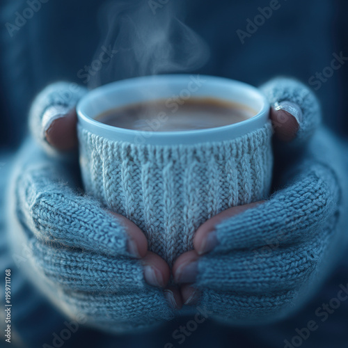 Person holding a cup of coffee.