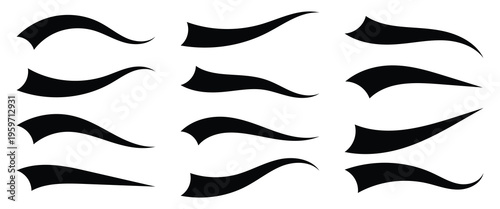 Text Tails Swoosh Baseball Sign, Typography font curve tail, font swoosh tail ornamental vector illustration. Swashes vector icons. Swoosh silhouette, curve line. eps10.