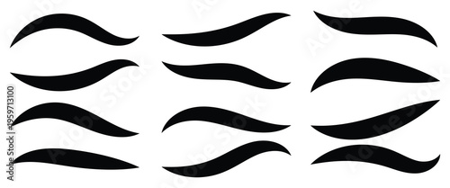 Swoop and swish black vector line on white background. Swoop and swish with swirl tail. vector illustration. eps10. For baseball , basketball logo design.
