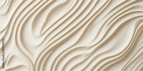 Close-up of beautifully carved wooden surface with wave patterns. The warm tones and intricate textures create a visually appealing abstract artwork