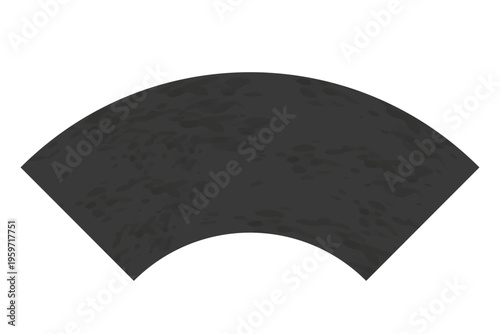 まだら模様の質感を施した黒色の扇形和風背景素材