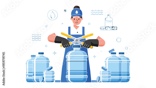 Purifying Purity: A dedicated individual meticulously seals a water bottle with precision, ensuring the integrity and safety of the life-giving liquid.