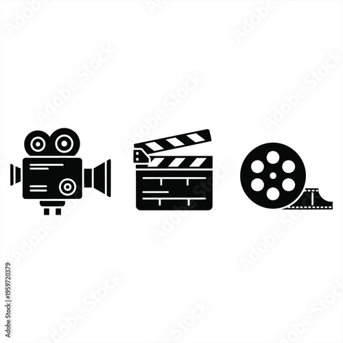 Film crew prepares for a movie shoot with camera equipment.