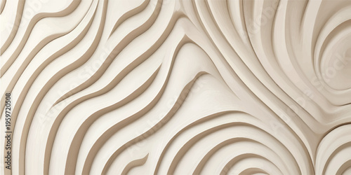 Intricate Wooden Waves - A Detailed Close-Up of Carved Wood Grain.