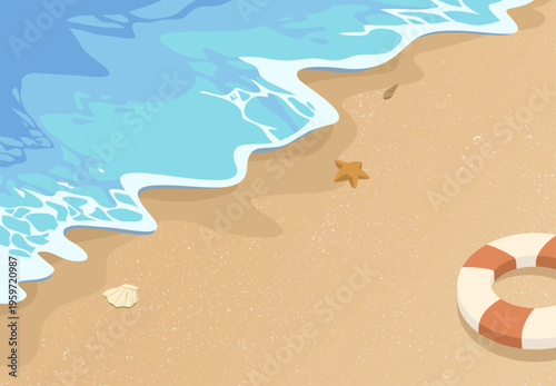 vintage background with sea shells and sand