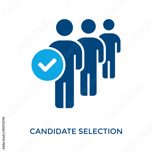 Candidate Selection Icon Dual Tone Style. Vector Illustration For Graphic Design