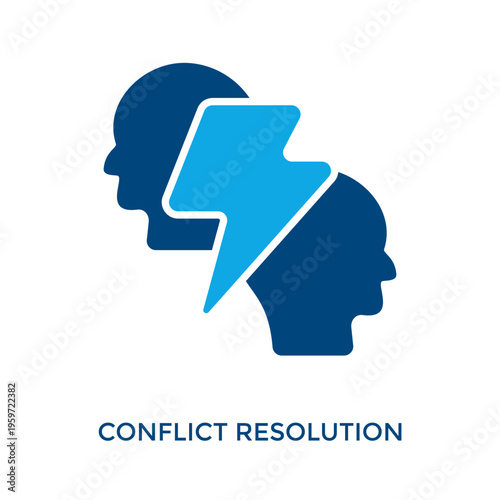 Conflict Resolution Icon Dual Tone Style. Vector Illustration For Graphic Design