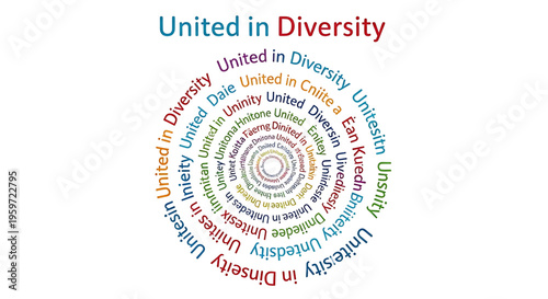 A vibrant vector graphic illustrating unity and diversity with a colorful circular design