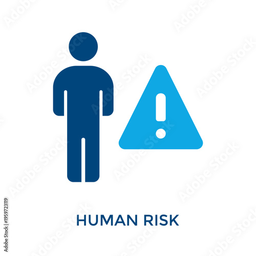 Human Risk Icon Dual Tone Style. Vector Illustration For Graphic Design