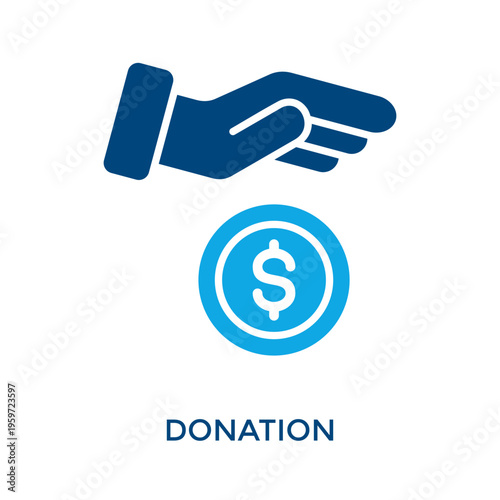Donation Icon Dual Tone Style. Vector Illustration For Graphic Design