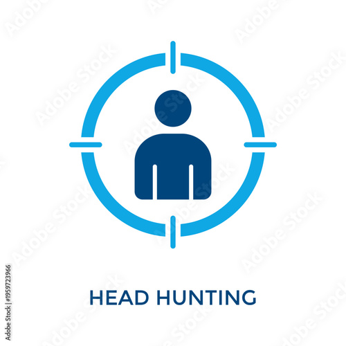 Head Hunting Icon Dual Tone Style. Vector Illustration For Graphic Design