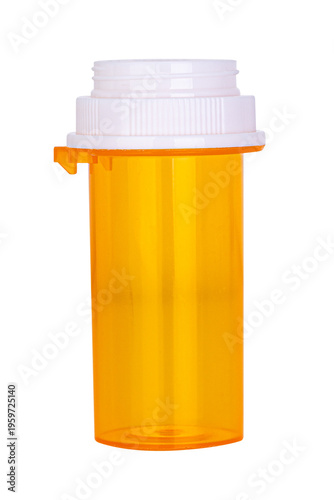 Obraz na plátně Empty prescription pill bottle isolated on white background