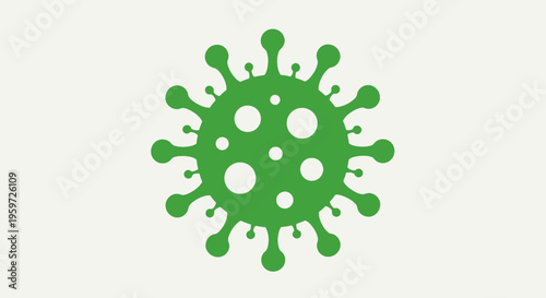 Virus Icon – Green Microbe Germ Symbol Vector Illustration