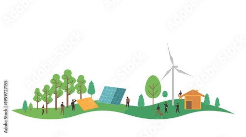 A serene landscape with a green hill and a tree, evoking a sense of calmness and connection to nature.