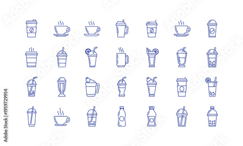 A collection of 28 small blue and yellow hieroglyphic symbols