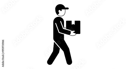 Delivery Man Carrying Package Box 1.