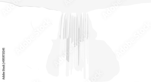 Waterfall Cascading Down Rocky Cliff.