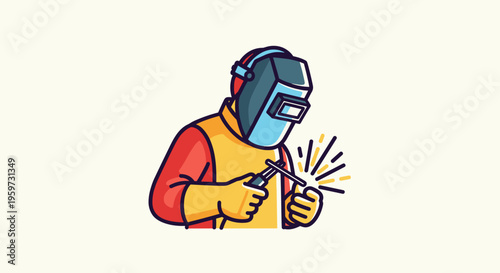 Welding Worker in Protective Gear 1.