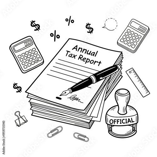 Annual Tax Report A Detailed Look at Financial Documents, Calculations, and Official Stamp of Approval