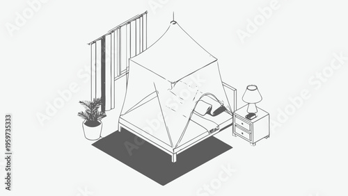 Modern Glamping Tent Interior Design.
