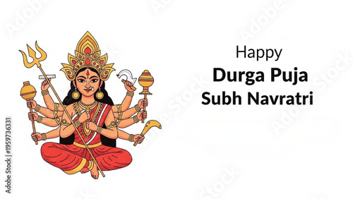 Hindu Goddess Durga Puja Festival Celebration Subh Navratri