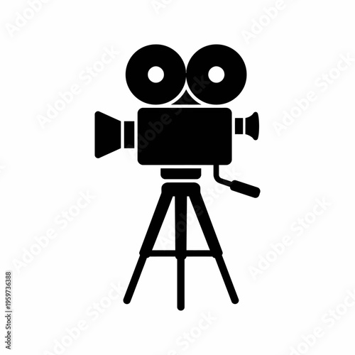 Vintage Movie Camera Silhouette Icon