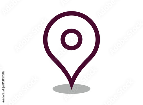 Free Download Minimalist map location pin icon with circle inside, simple navigation symbol on white background. - GFXLoad