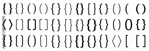 Diverse Typographic Brackets and Symbols Set