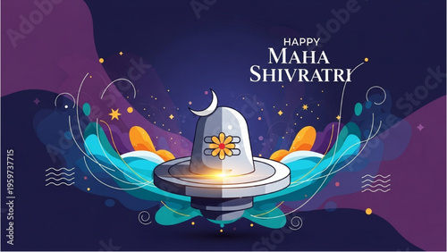 Maha Shivratri celebration with linga and decorations in temple