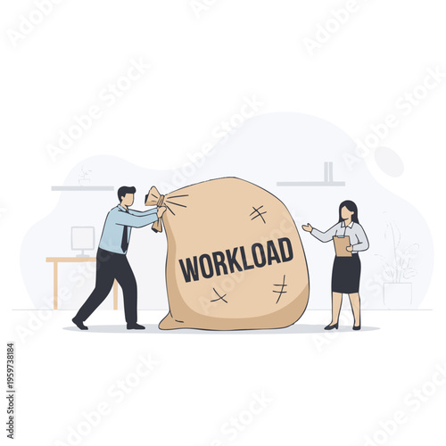 Team Carrying Workload Bag Office Collaboration Concept