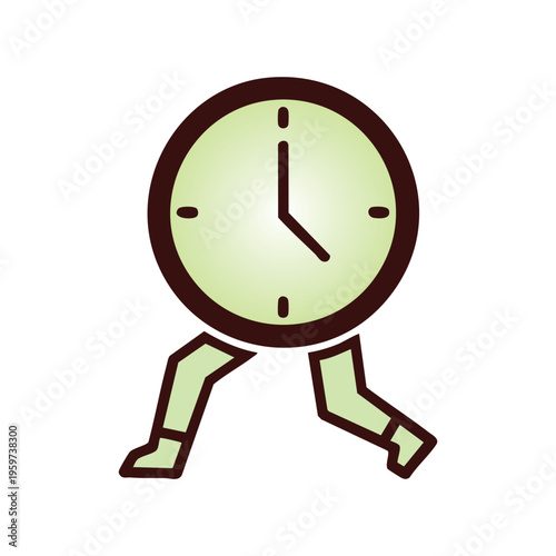Running Clock Illustration Urgency and Deadline Concept