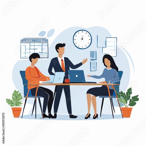 Business People Working Together Office.