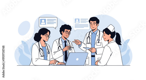 Medical professionals discussing patient care.