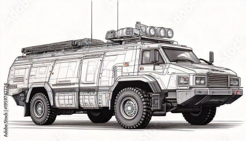 Camouflage Military Tactical Vehicle.