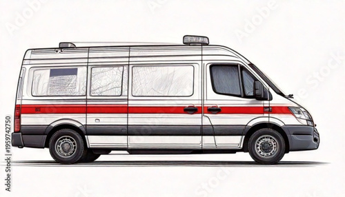 Camper Van Side View Profile.