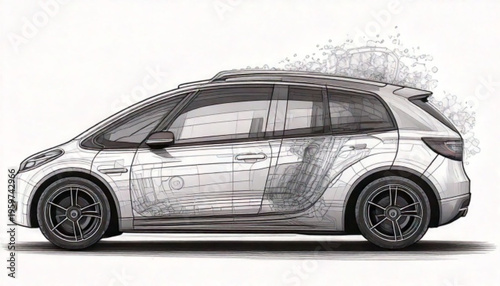 Car Side View Illustration.