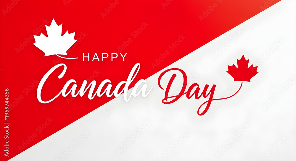 Obraz premium Vibrant canada day celebration graphic with maple leaves and text