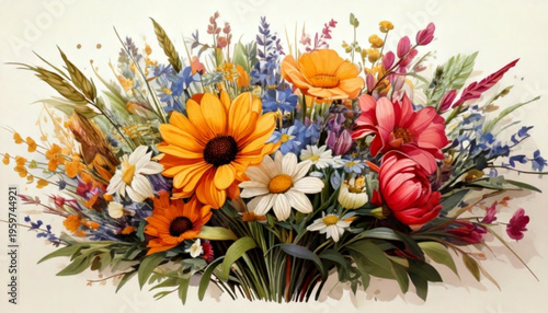 Colorful bouquet of fresh flowers.