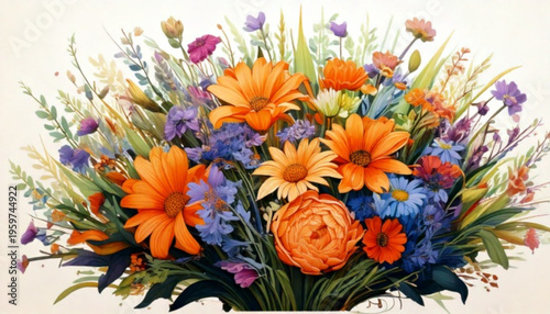 Colorful Bouquet of Fresh Flowers.