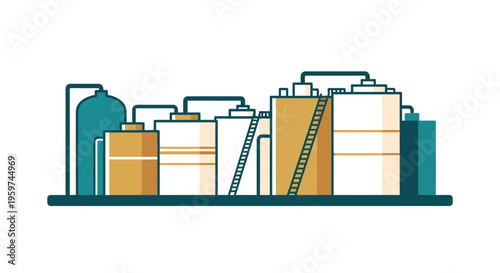 Colorful stacked cylinder shapes.