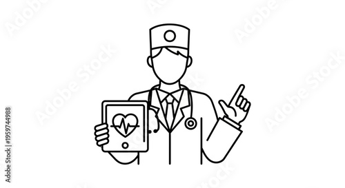 Doctor Holding Medical Tablet Device.