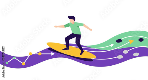 Man surfing on a yellow board.