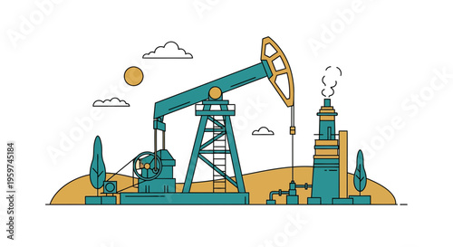 Oil Pump Jack in Operation.