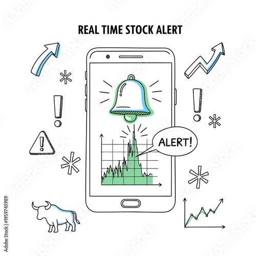Real Time Stock Alert Smartphone Notification of Market Fluctuations and Investment Opportunities