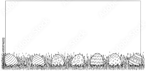 Easter eggs hidden in grass for springtime celebration