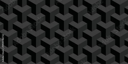 Illustration squares seamless geometric pattern with cubic shapes. Abstract geometric triangle background mosaic wallpaper.