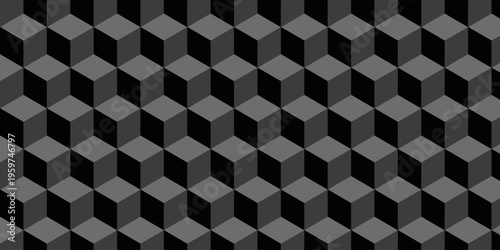 Illustration squares seamless geometric pattern with cubic shapes. Abstract geometric triangle background mosaic wallpaper.