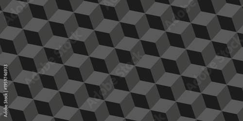 Illustration squares seamless geometric pattern with cubic shapes. Abstract geometric triangle background mosaic wallpaper.